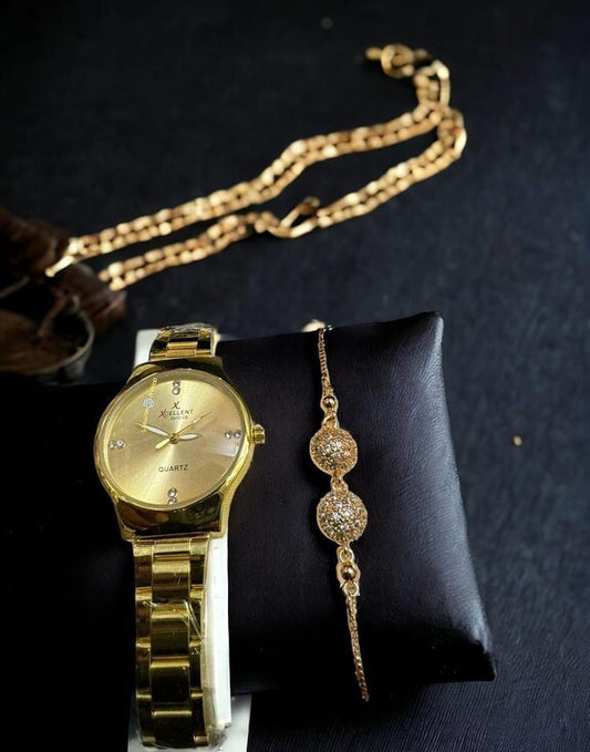 Women's Classic Analogue Watch And Bracelet