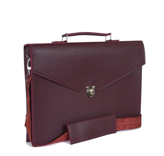 Brooks Synthetic Leather Laptop Bag Maroon