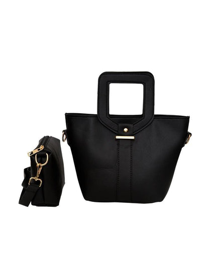 Voyage PU Leather Handbag, Black