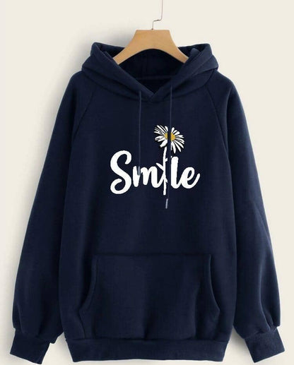 1 Pc Women's Stitched Cotton Printed Hoodie