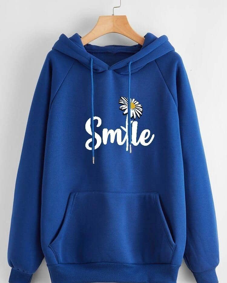 1 Pc Women's Stitched Cotton Printed Hoodie